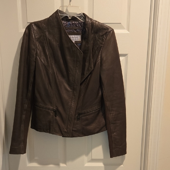 Marc New York Dark Brown Leather Jacket - Picture 1 of 8